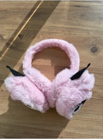 Resim Blotch Soğuktan Koruyan Kışlık Kulaküstü Kuromi Figürlü Pofuduk Pembe Renk Sevimli Pelüş Kız Çocuk Kulaklık 