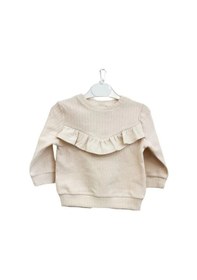 Resim Zekids Kız Çocuk Pamuklu Fırfır Detaylı Taytlı Takım-14295 Krem 