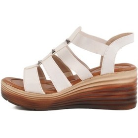 Resim Aspor Beyaz Kadın Dolgu Topuk Sandalet Çok Renkli 