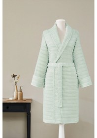 Resim Sadem Organik Linden Şal Yaka Bornoz Mint 