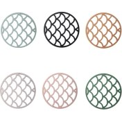 Resim Xhang 6 Adet Yuvarlak Yemek Masası Mat Içecek Bardak Dizayn Mutfak Yalıtım Hot Pad Silikon Placemat (14.5 Cm) 