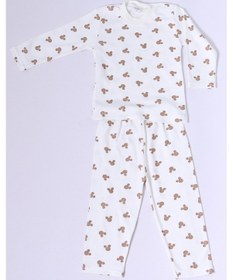 Resim Hçm Bebek Pamuk Pijama Takımı Tenkli Baskılı Bisiklet Yaka A2 Kahverengi 