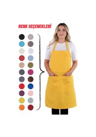 Resim Sevilya Simple Ayar Askılı Mutfak Önlüğü Sarı 