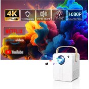 Resim 4K Hd Wifi Projeksiyon Cihazı Android Uygulama Yüklenebilir Akıllı Duvara Yansıtma 