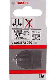 Resim Bosch 3/8" - 24 Anahtarsız Mandren 1 - 10 MM - 2608572080 