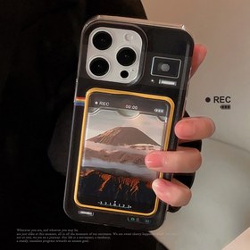 Resim Anlık Kamera Retro Dağ Kartı Tutucu Telefon Kılıfı Iphone 16/15/14/13/12/11/X Serisi ile Uyumlu 