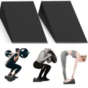 Resim 2 Adet Ayarlanabilir Squat Kayağı/Baldır Esnetme Eğik Tahtası, Yoga Blokları - Yoga, Ağırlık Kaldırma ve Derin Esneme Antrenmanı için İdeal - Bacak Gücünü ve Dengesini Geliştirir 