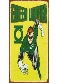 Resim green lantean marvel (10 CM X 20 CM) mini retro ahşap poster 