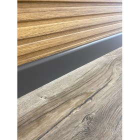 Resim Pasha Dekor 8 cm Düz Antrasit Parke Süpürgelik 