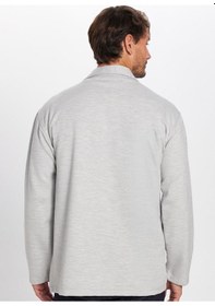 Resim Tudors Erkek Relax Fit Rahat Kesim Çift Cepli Örme Gri Apaş Yaka Gömlek-32947 Gri 