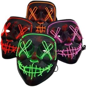 Resim Cosmotex Led Işıklı Neon Maske Cadılar Bayramı Maskesi Korkunç Korku Maskesi 2 