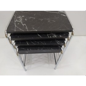 Resim Zigon Sehpa 4'Lü Metal Model Transmisyon Nikelaj Ayak Siyaj Merme 