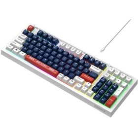 Resim Everest KB-98 Sılent Sessiz Rainbow Q Membrane Klavye Beyaz 