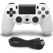 Resim PS4 Uyumlu V2 Kablosuz PS4 Uyumlu Kol Beyaz Joystick 
