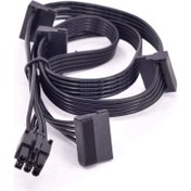 Resim Modüler Power Kablosu 6 Pin 4 Sata Kablo Corsair Power Kablosu 6 Pin 4 Sata 