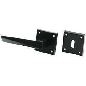 Resim 4 Takım Pratik Prizma Oda Siyah Rozetli Kapı Kolu 5060 