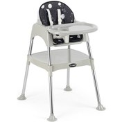 Resim Tinycare Krom Çalışma Masalı Kılıflı Mama Sandalyesi Krom-Gri 