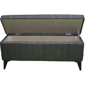 Resim Sandıklı Puf Vavonni 120cm Nervür Kapitone Amortisör Kapaklı A Kalite Gri 