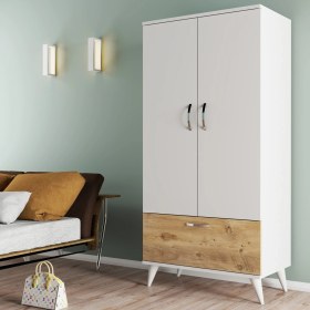 Resim Tanmob Nova 2 Kapılı Gardırop BeyazÇam GRD0203 