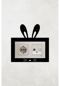 Resim Tavşan Tasarım 2li Priz Çerçevesi İç Ölçü 15,5x8,4 Cm 2li Dekoratif Priz Çerçeve 