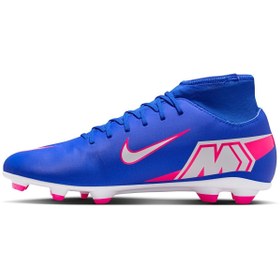 Resim Nike Mercurial Superfly 10 Club Fg/Mg FQ8314 Çoraplı Profesyonel Erkek Krampon MAVİ 
