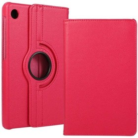 Resim Lenovo Tab M10 Plus Tbtb-128f 3. Jenerasyon Uyumlu Hgea Dönebilen Standlı Kılıf-pembe Koyu Tablet Kılıfı 