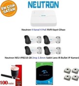 Resim 2mp 4 Kameralı 1TB Disk Tak Çalıştır Hazır IP Kamera Seti NEU-IPB210-28 Neutron