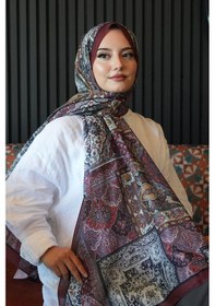 Resim Afvente Etnik Desen Bordo Soft Pamuk Şal Çok Renkli 