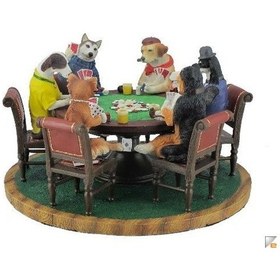Resim Veronese ''Kumar Oynayan Köpekler'' Figürü Poker Masa 