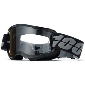 Resim Tangshopping Motosiklet Arazi Kum Önleyici Kask Gözlüğü Siyah Çerçeve-şeffaf Film 