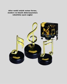 Resim Altın Nota Figürlü Müzik Kutusu 