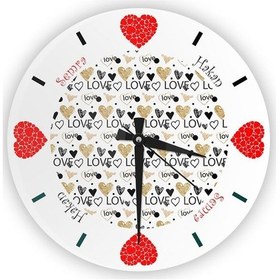 Resim Kişiye Özel Cam Duvar Saati 27 Cm. - 007 Çok Renkli 