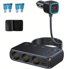 Resim Xuweiwei 171w Araba Sigara Puro Adaptörü 9lu Çoklu Arayüz Pdqc 30 Bağımsız Anahtar Dc Soket Bir Sürük Üç Sigara L Siyah Tüm Araçlar İçin 