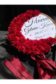 Resim TAN EVENT 30 Cm Bordo Taşlı Gelin Defi,kına Gecesi Tef,bekarlığa Veda,henna Night, Nedime 