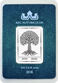 Resim 999 Ayar Gümüş Tasarımlı Görkemli Ağaç Temalı Hediyeye Özel 10 Gram Gümüş Külçesi-693 