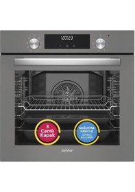 Resim Simfer 9 Fonksiyon QS Dijital Gri 3'lü Ankastre Set (8223 Fırın + 3538 Ocak + 8736 Davlumbaz) 