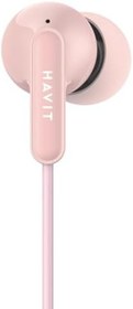 Resim Havit E335P Kulak İçi Kablolu Mikrofonlu Kulaklık 3.5mm Jack 1.2m Kablo (Pembe) 
