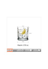 Resim Lüx 4'Lü Elysia Viski Meşrubat Bardağı 210 CC 520014 