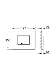 Resim Grohe Gömme Rezervuar Kumanda Paneli Abs Hard Graphite - 38732a00 Krom 