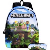 Resim Bvoe Karikatür Minecraft Kalem Kutulu ve Çanta Set (Yurt Dışından) 
