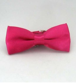 Resim Fuşya Çocuk Boy Düz Renk Saten Papyon - Cp-12 