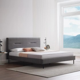 Resim Yataş Sovene Başlıklı Karyola 2'li Set - Koyu Gri 