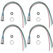 Resim Mufunye 4 Adet 10mm M10 Ön Kablo Metal Işık, 3-6v Ortak Anot, Kırmızı+yeşil Led, Ip67 Ik10, Araç/endüstriyel Kontrol 