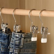 Resim 10 Adet Metal Pantolon Askısı Klipsli, Çok Fonksiyonlu Paslanmaz Çelik Giysi Askıları, Ev Depolama İçin Yerden Tasarruf Sağlayan Dolap Düzenleyici, Şapka ve Giyim Askısı Aksesuarları 