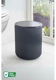 Resim Nandy Home 4,5 Lt Yuvarlak Çöp Kovası, Banyo, Mutfak Çöp Kutusu Antrasit 