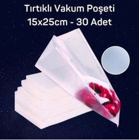 Resim Vakur Tırtıklı Vakum Makinesi Poşeti - Torbası - 15cmx25cm -30 Adet 