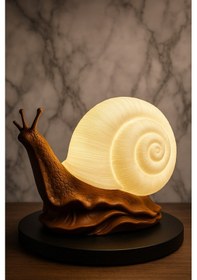 Resim Kahverengi 3d Baskılı Salyangoz Gece Lambası, Sıcak Ve Şık Tasarım 20 X 26 