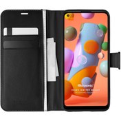 Resim Samsung Galaxy A11 Kılıf Delux Leather Wallet Siyah Microsonic