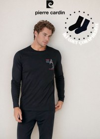 Resim Pierre Cardin Erkek %100 Pamuklu Uzun Kol Pijama Takımı Ol.pc.6103.001-siyah-m Çok Renkli 