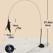 Resim Kedi Teaser Wand, Zil ve Güçlü Emme Kupası Tabanlı, Esnek Çelik Tel, Yapay Tüy İçerir, Tüm Kediler İçin Uygun Oyun ve Egzersiz, Pilsiz 